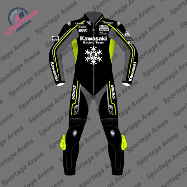 ALEX LOWES KAWASAKI WINTER TEST 2024 RACE LEATHER SUIT FRONT