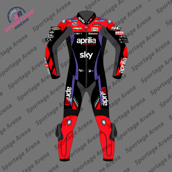MAVERICK VINALES APRILIA MOTOGP 2024 MOTORBIKE LEATHER RACING SUIT FRONT