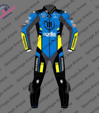 Ai Ogura Aprilia Trackhouse 2025 MotoGP Motorcycle Leather Race Suit Front