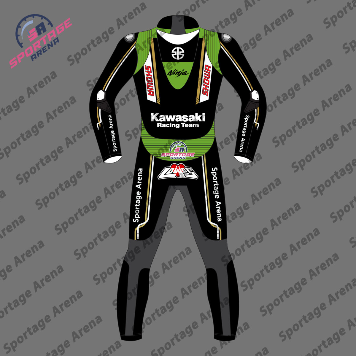 Alex Lowes Kawasaki WSBK 2024 Motorcycle Race Leather Suit Back