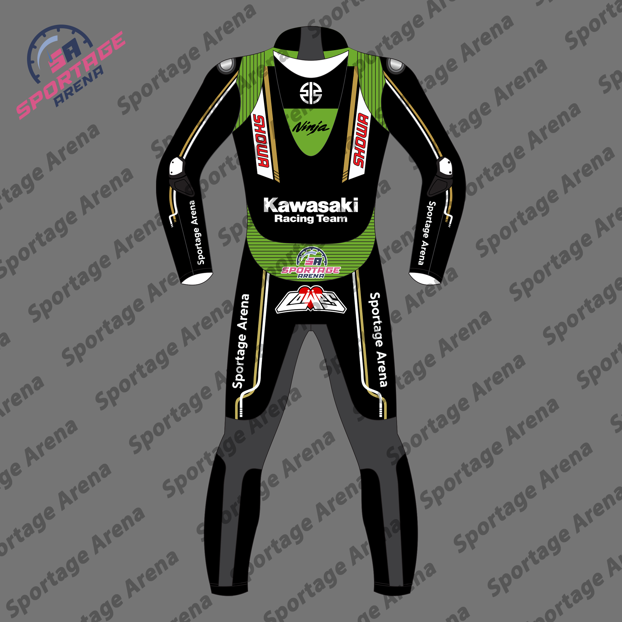 Alex Lowes Kawasaki WSBK 2024 Motorcycle Race Leather Suit Back Alex Lowes Kawasaki WSBK 2024 Motorcycle Race Leather Suit Back