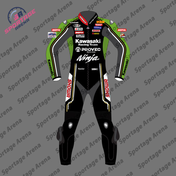 Alex Lowes Kawasaki WSBK 2024 Motorcycle Race Leather Suit Front