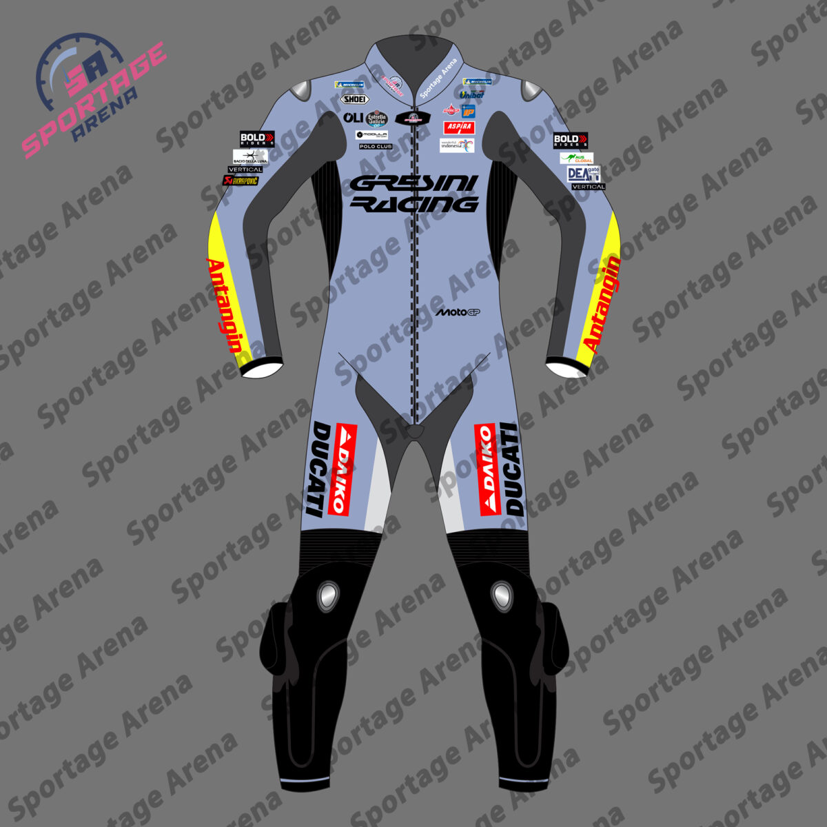 Alex Marquez MotoGP Team Gresini 2025 Motorcycle Leather Racing Suit Front