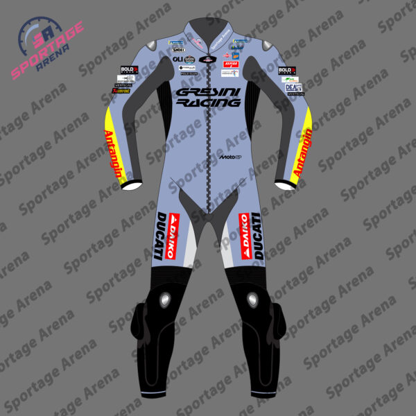 Alex Marquez MotoGP Team Gresini 2025 Motorcycle Leather Racing Suit Front