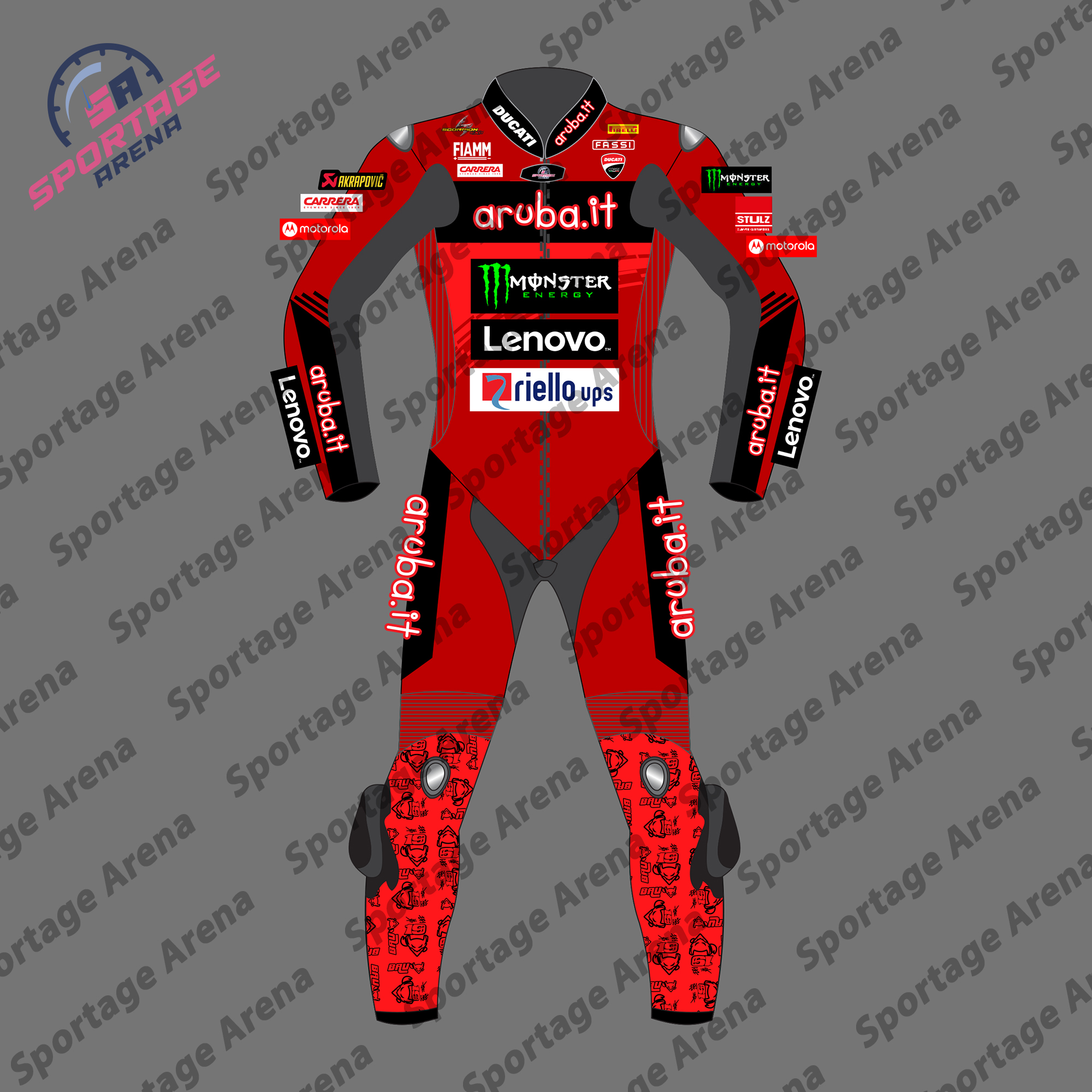 Alvaro Bautista Ducati Motorcycle Tracksuit SBK 2024 Motorcycle Riding Suit Front Alvaro Bautista Ducati Motorcycle Tracksuit SBK 2024 Motorcycle Riding Suit Front
