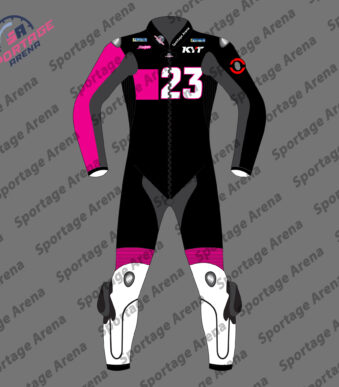 Black Enea Bastianini Winter Test 2025 Motorbike Leather Race Suit Front