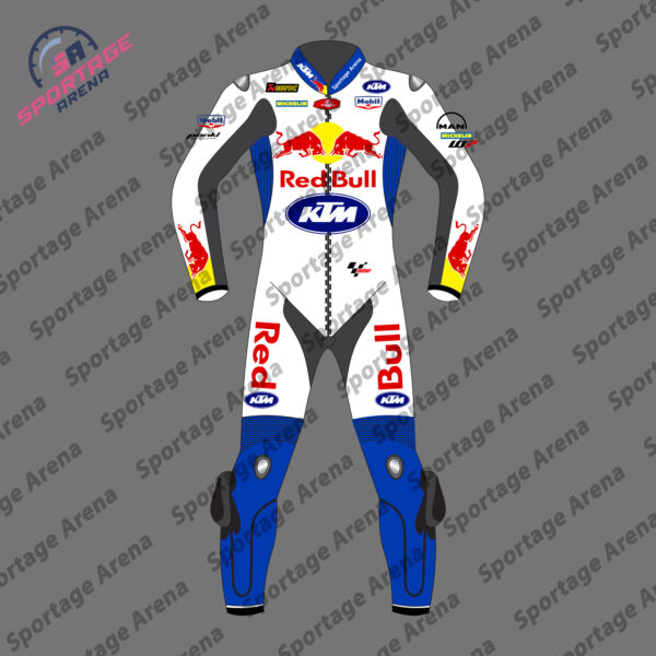 Brad Binder Red Bull White British GP 2024 Leather Race Suit Front