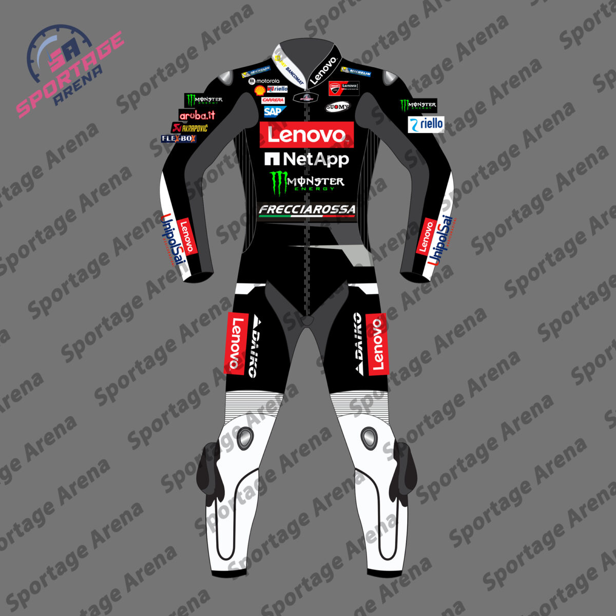 FRANCESCO BAGNIA DUCATI WINTER TEST 2024 RACE LEATHER SUIT FRONT
