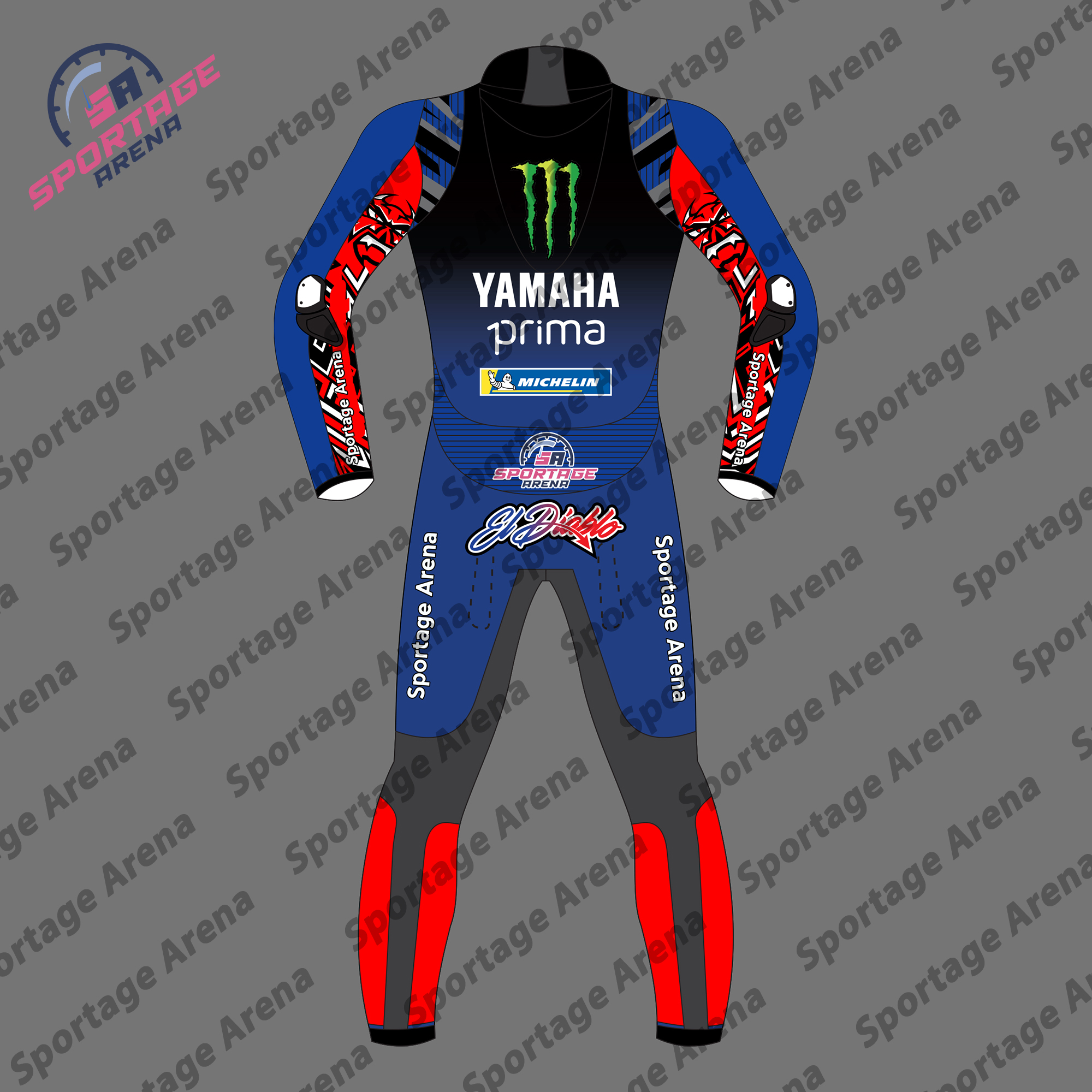 Fabio Quartararo GP Monster Energy 2025 Yamaha Riding Suit Back Fabio Quartararo GP Monster Energy 2025 Yamaha Riding Suit Back