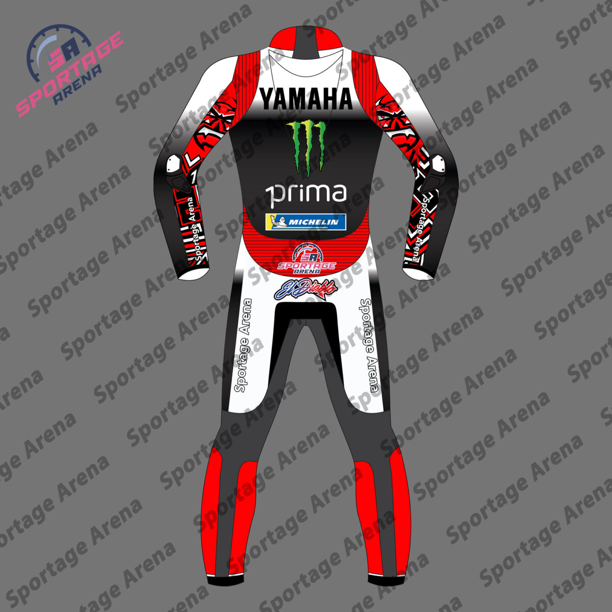 Fabio Quartararo Yamaha MotoGP 2025 Leather Motorbike Suit Back