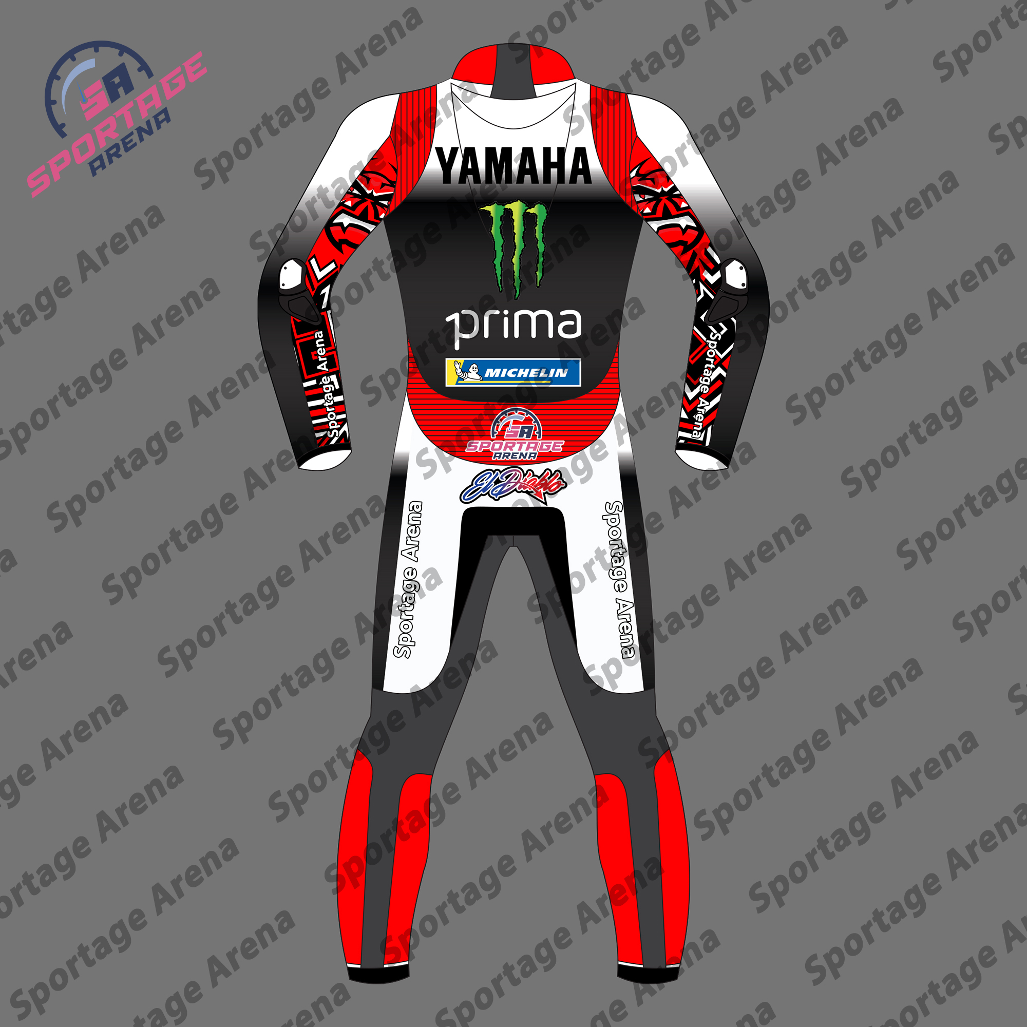 Fabio Quartararo Yamaha MotoGP 2025 Leather Motorbike Suit Back Fabio Quartararo Yamaha MotoGP 2025 Leather Motorbike Suit Back