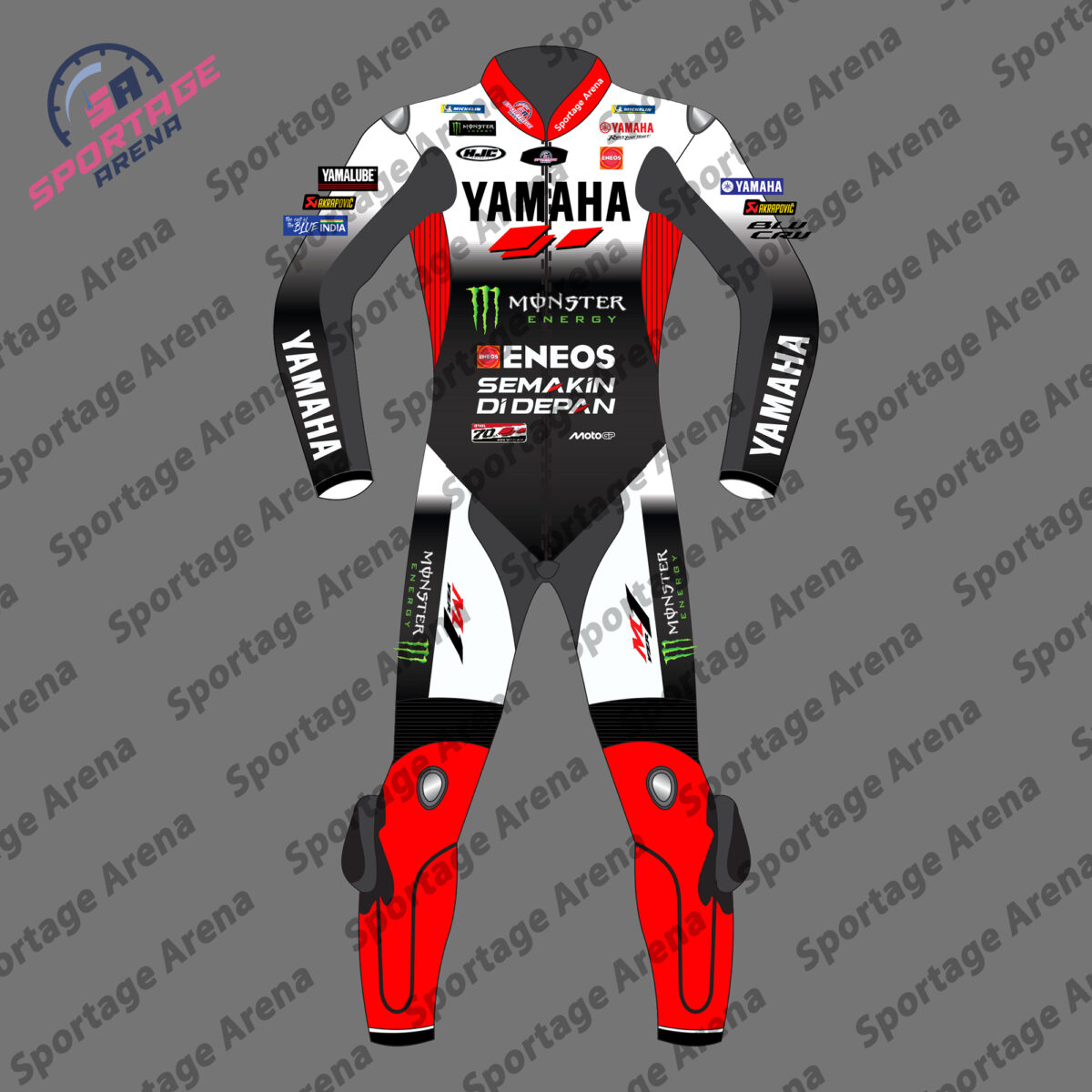 Fabio Quartararo Yamaha MotoGP 2025 Leather Motorbike Suit Front