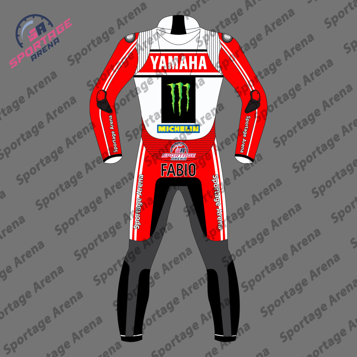 Fabio Quartararo Yamaha British GP 2024 Motorbike Leather Race Suit Back