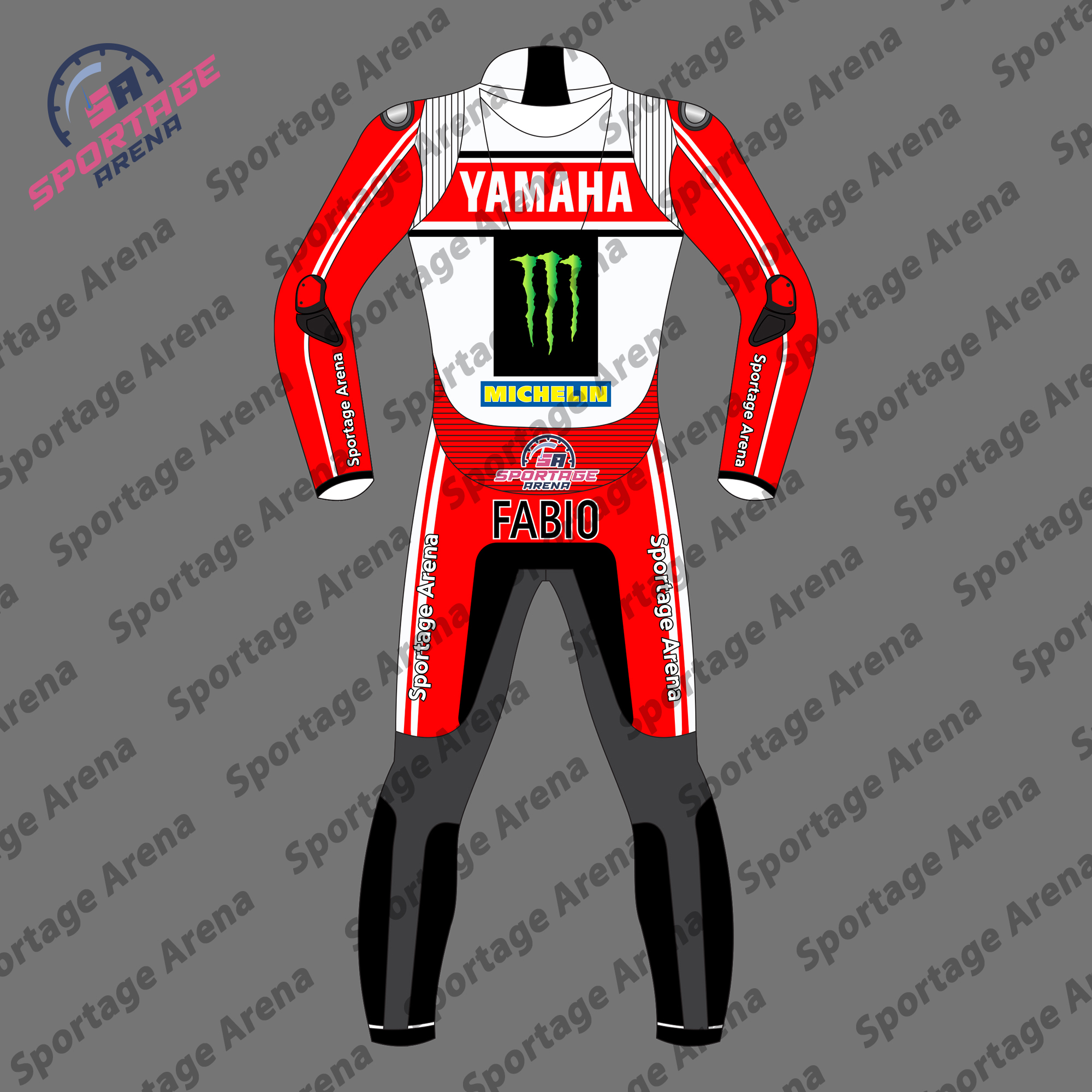 Fabio Quartararo Yamaha British GP 2024 Motorbike Leather Race Suit Back Fabio Quartararo Yamaha British GP 2024 Motorbike Leather Race Suit Back
