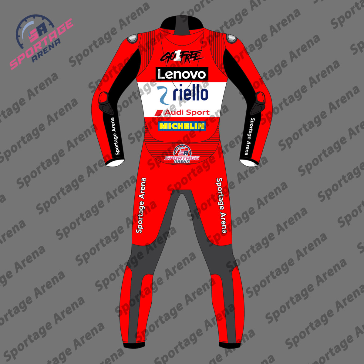 Francesco Bagnaia British GP 2024 Motorcycle Leather Racing Suit Back