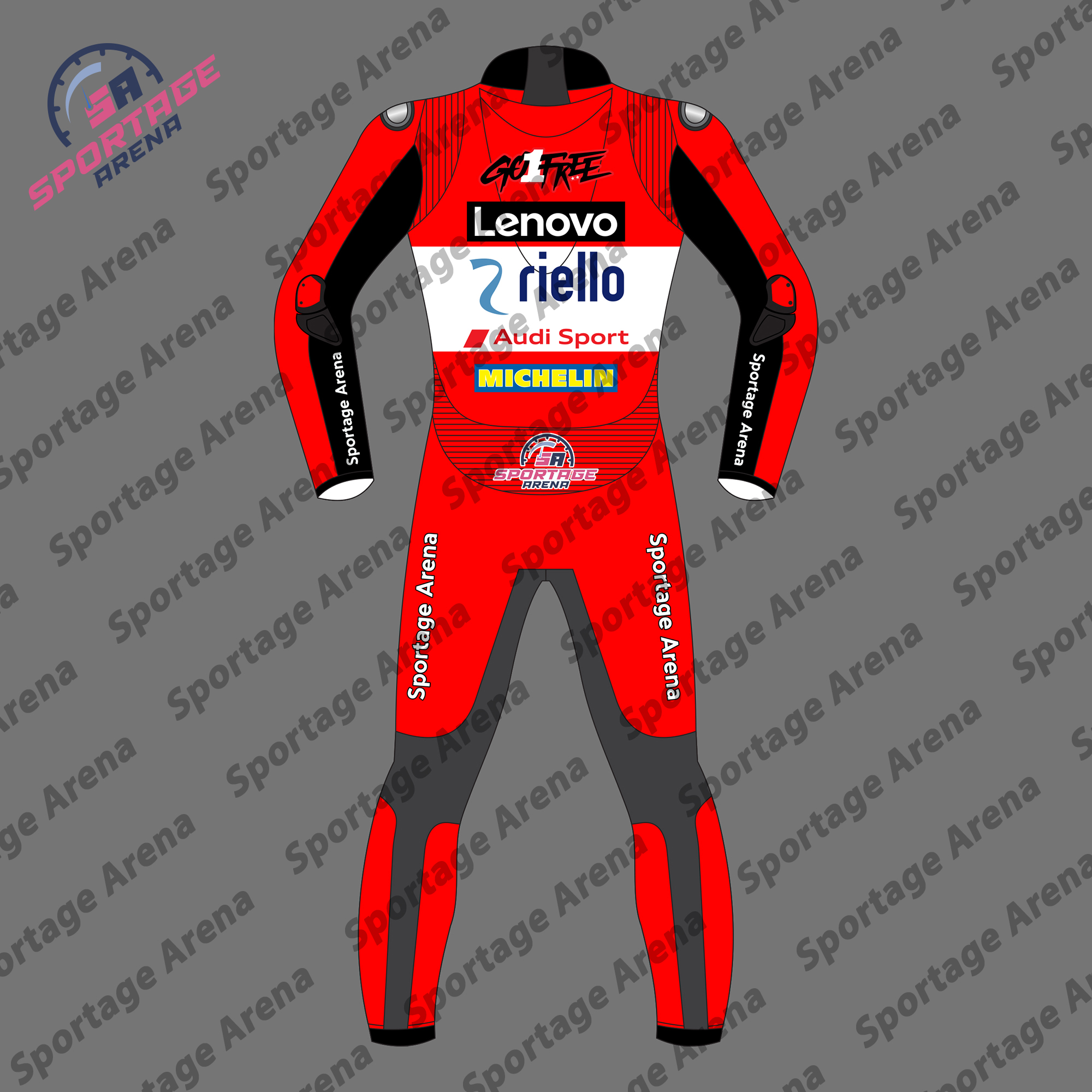 Francesco Bagnaia British GP 2024 Motorcycle Leather Racing Suit Back Francesco Bagnaia British GP 2024 Motorcycle Leather Racing Suit Back