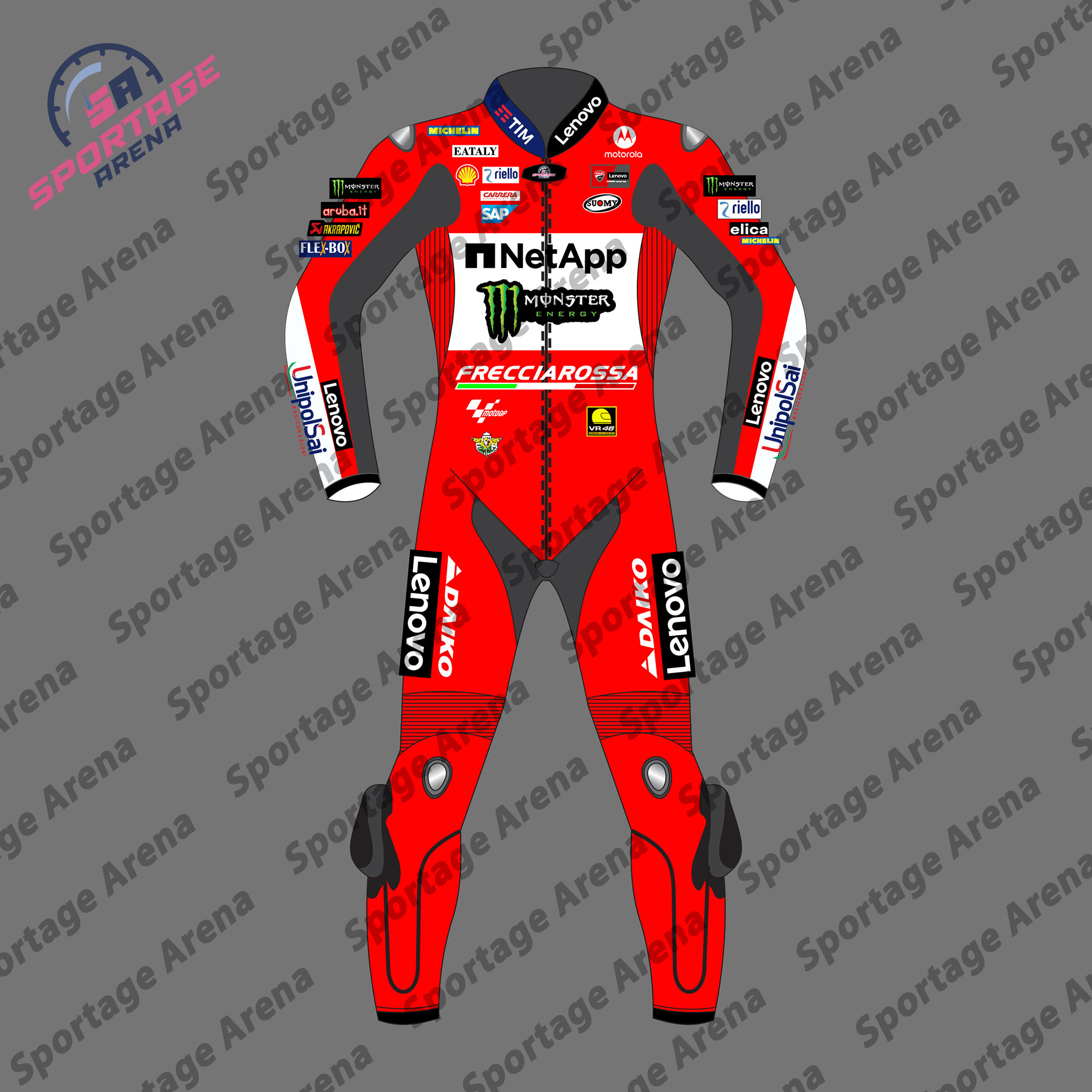 Francesco Bagnaia British GP 2024 Motorcycle Leather Racing Suit Front Francesco Bagnaia British GP 2024 Motorcycle Leather Racing Suit Front