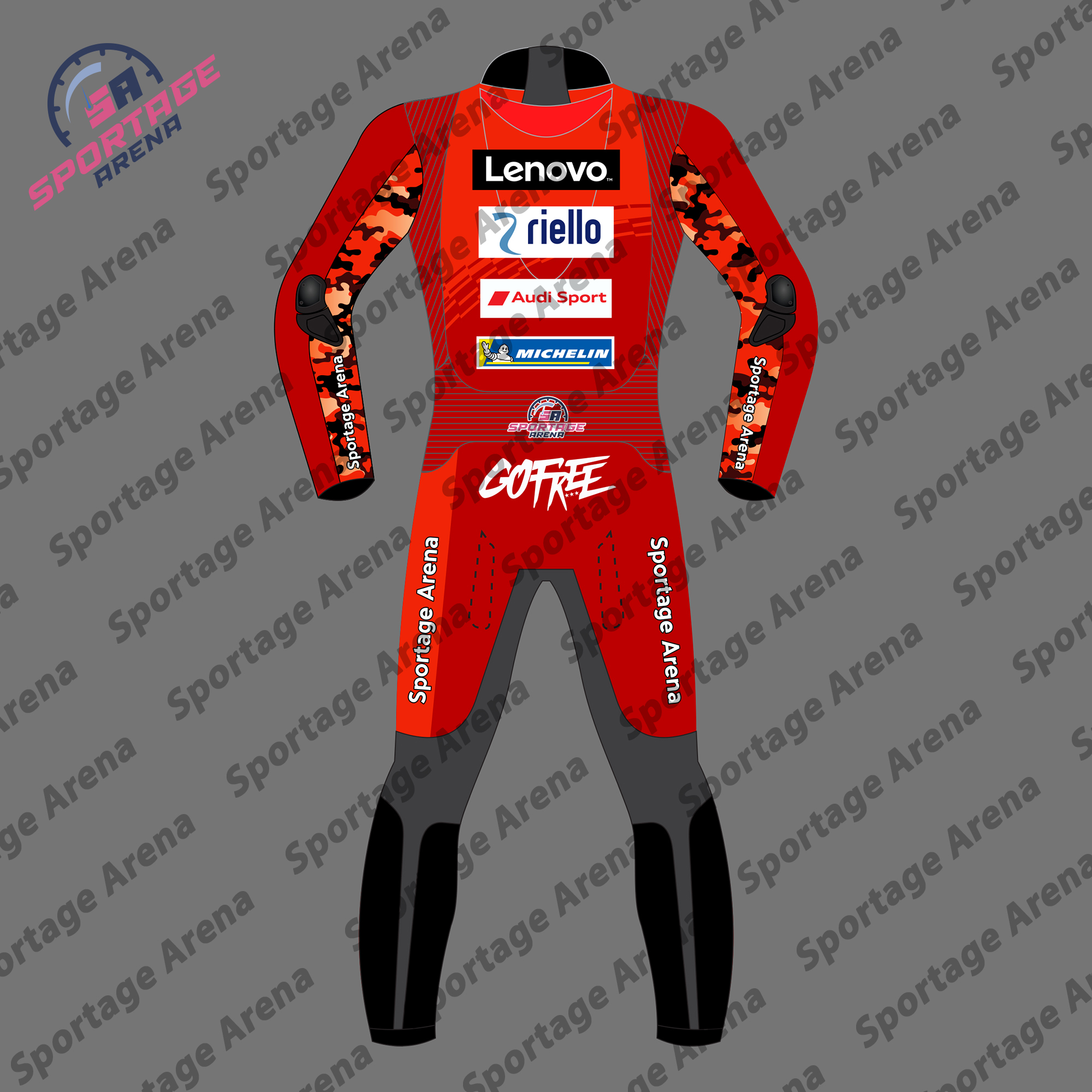 Francesco Bagnaia MotoGP Ducati Motorcycle Leather Race Suit 2025 Back Francesco Bagnaia MotoGP Ducati Motorcycle Leather Race Suit 2025 Back