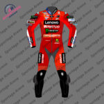 Francesco Bagnaia MotoGP Ducati Motorcycle Leather Race Suit 2025 Front