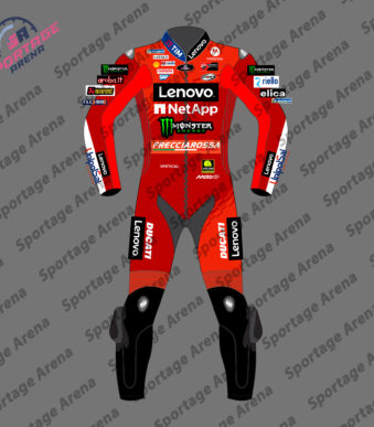 Francesco Bagnaia MotoGP Ducati Motorcycle Leather Race Suit 2025 Front
