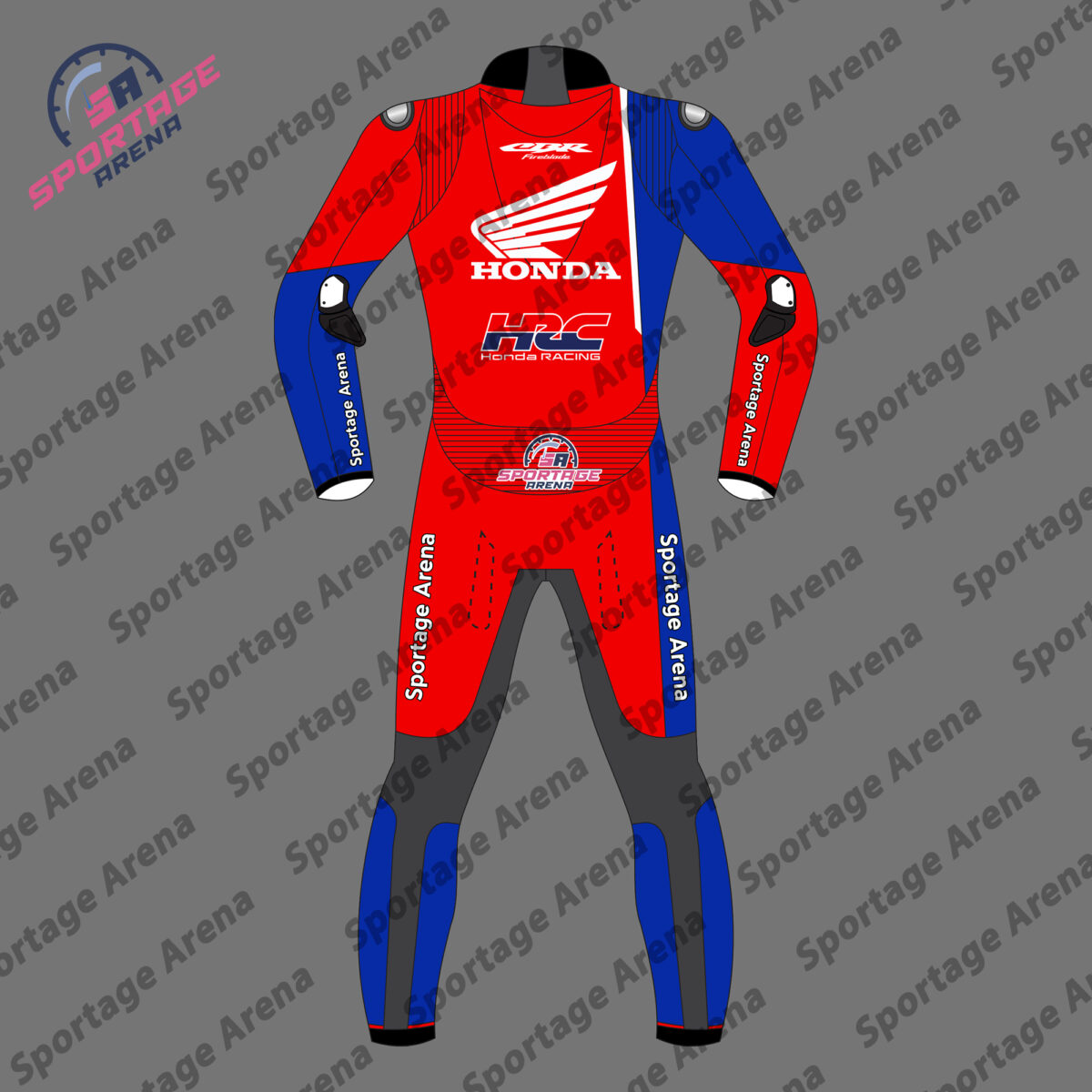 Iker Lecuona Honda SBK Supermoto 2024 Motorcycle Racing Leather Suit Back