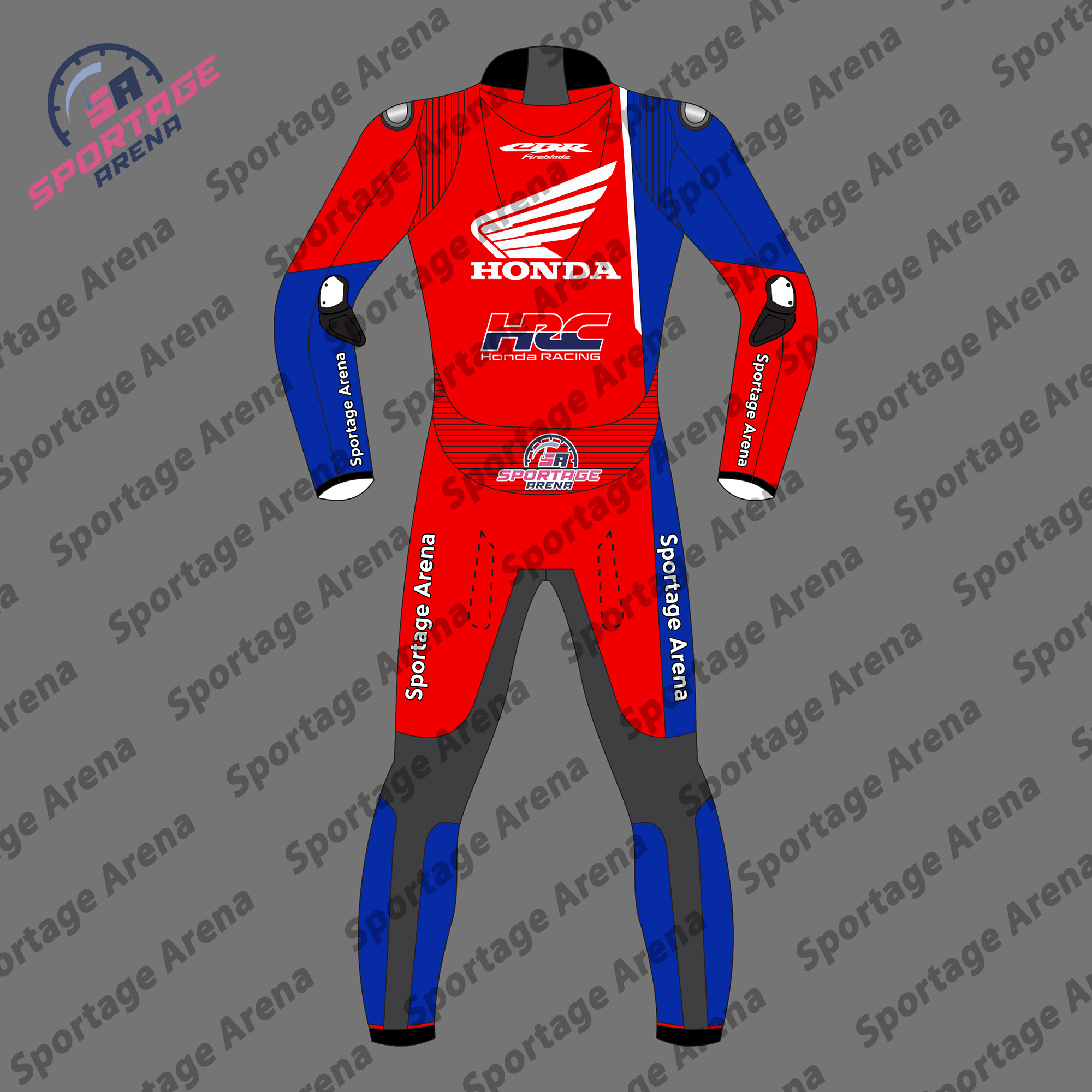 Iker Lecuona Honda SBK Supermoto 2024 Motorcycle Racing Leather Suit Back Iker Lecuona Honda SBK Supermoto 2024 Motorcycle Racing Leather Suit Back