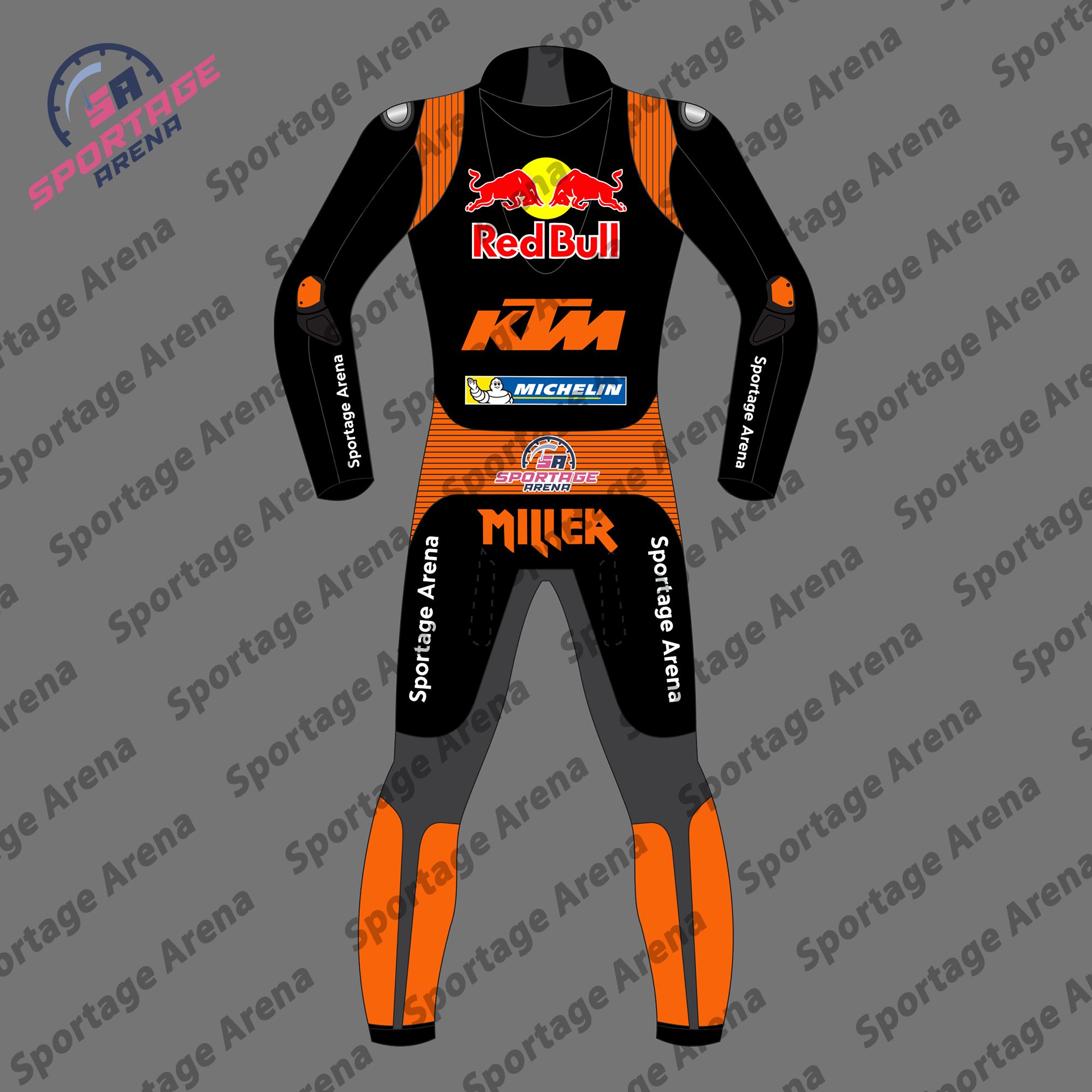 JACK MILLER KTM RED BULL MOTOGP 2024 LEATHER SUIT BACK JACK MILLER KTM RED BULL MOTOGP 2024 LEATHER SUIT BACK