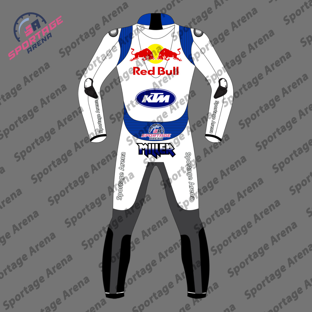 Jack Miller KTM British GP 2024 Leather Motorcycle Suit Back