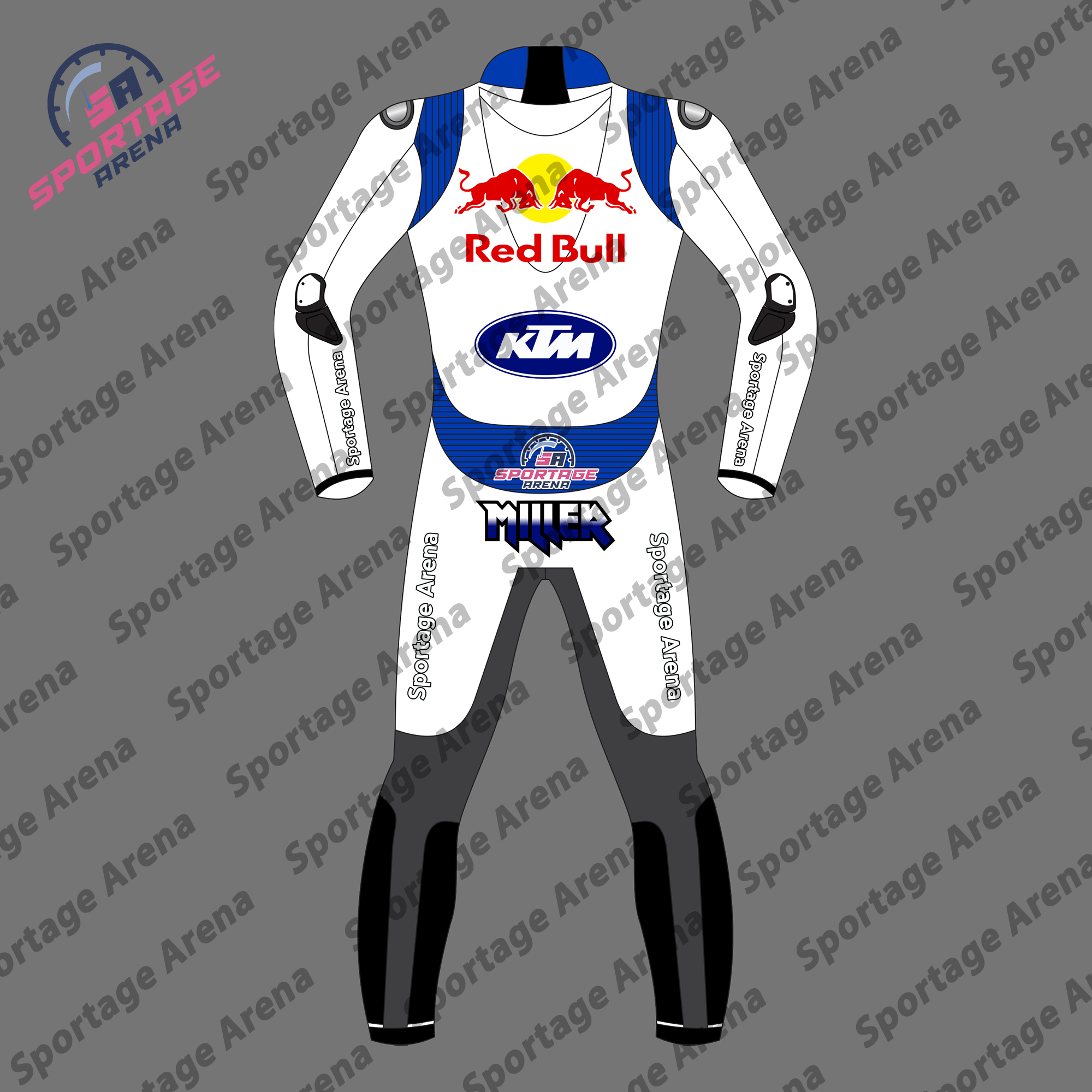 Jack Miller KTM British GP 2024 Leather Motorcycle Suit Back Jack Miller KTM British GP 2024 Leather Motorcycle Suit Back