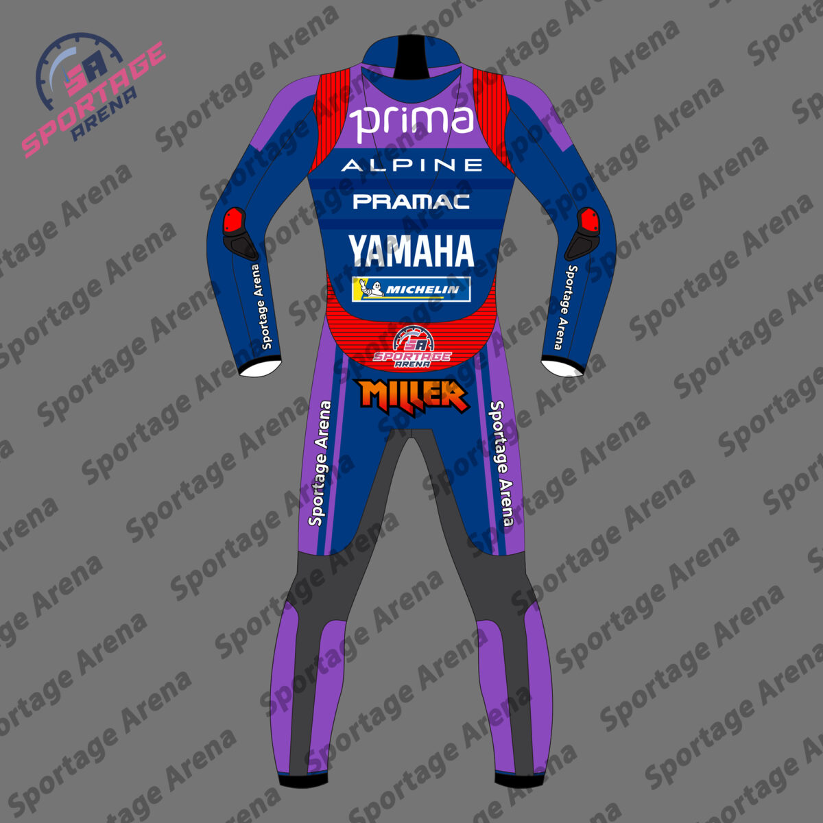 Yamaha Jack Miller Pramac 2025 MotoGP Leather Racing Suit Back