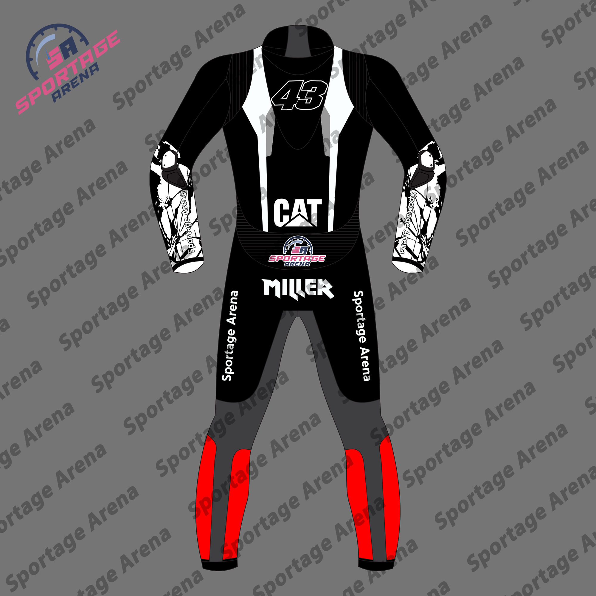 Jack Miller Winter Test MotoGP 2025 Leather Motorcycle Racing Suit Back Jack Miller Winter Test MotoGP 2025 Leather Motorcycle Racing Suit Back