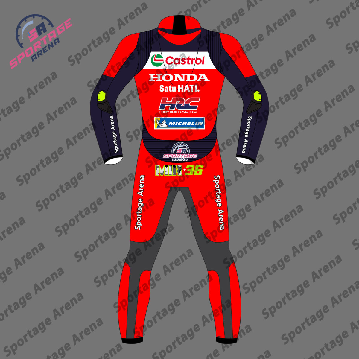 Joan Mir Honda 2025 MotoGP Motorbike Racing Leather Suit Back