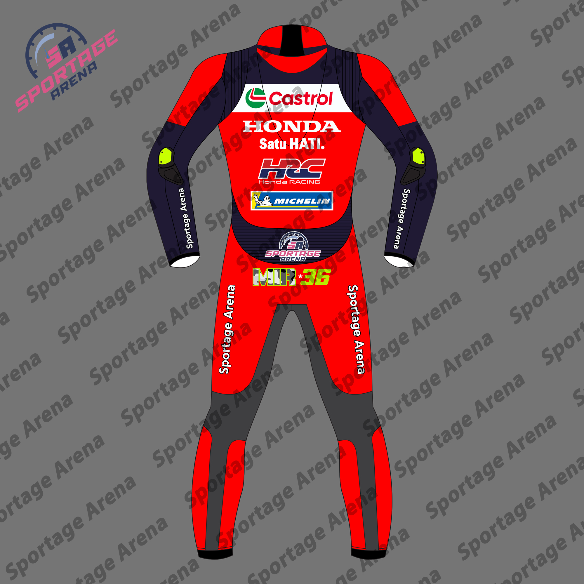 Joan Mir Honda 2025 MotoGP Motorbike Racing Leather Suit Back Joan Mir Honda 2025 MotoGP Motorbike Racing Leather Suit Back