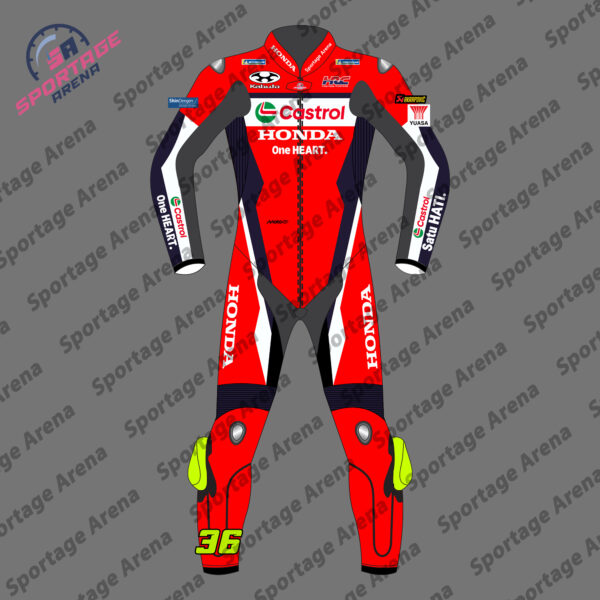Joan Mir Honda 2025 MotoGP Motorbike Racing Leather Suit Front