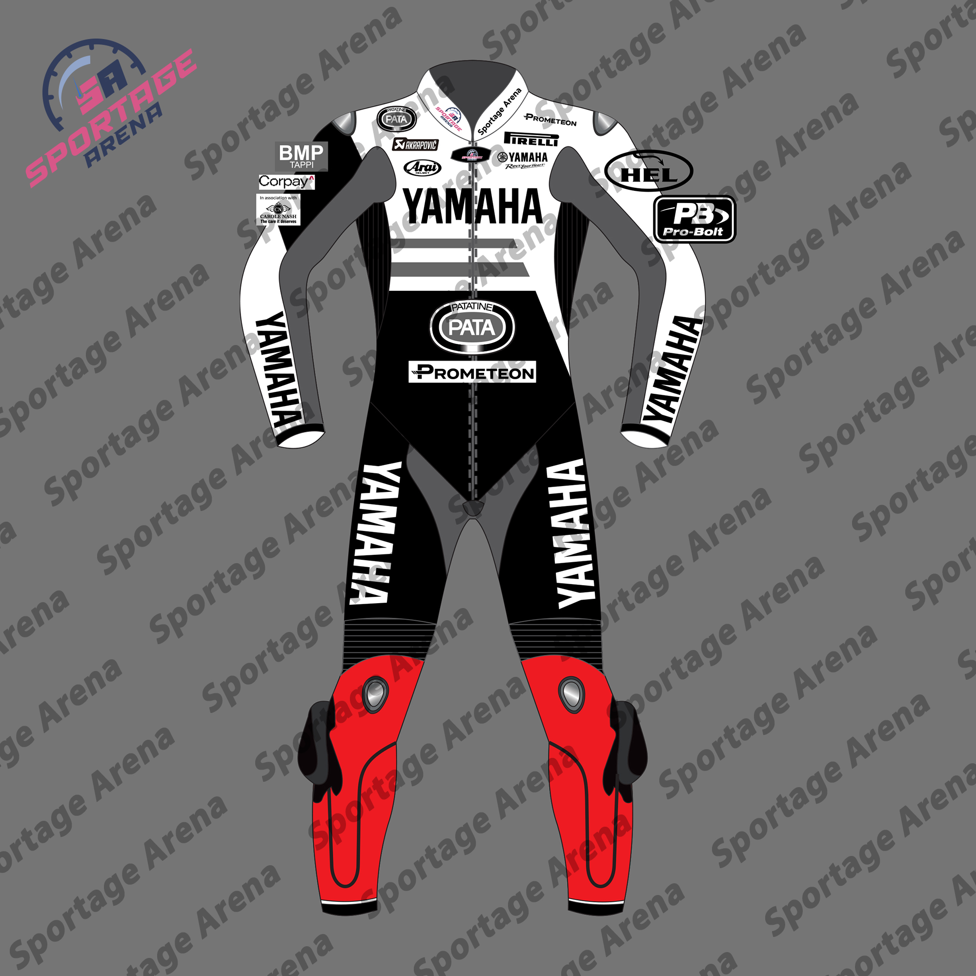 Jonathan Rea Yamaha Winter Test 2024 Motorcycle Racing Suit front Jonathan Rea Yamaha Winter Test 2024 Motorcycle Racing Suit front