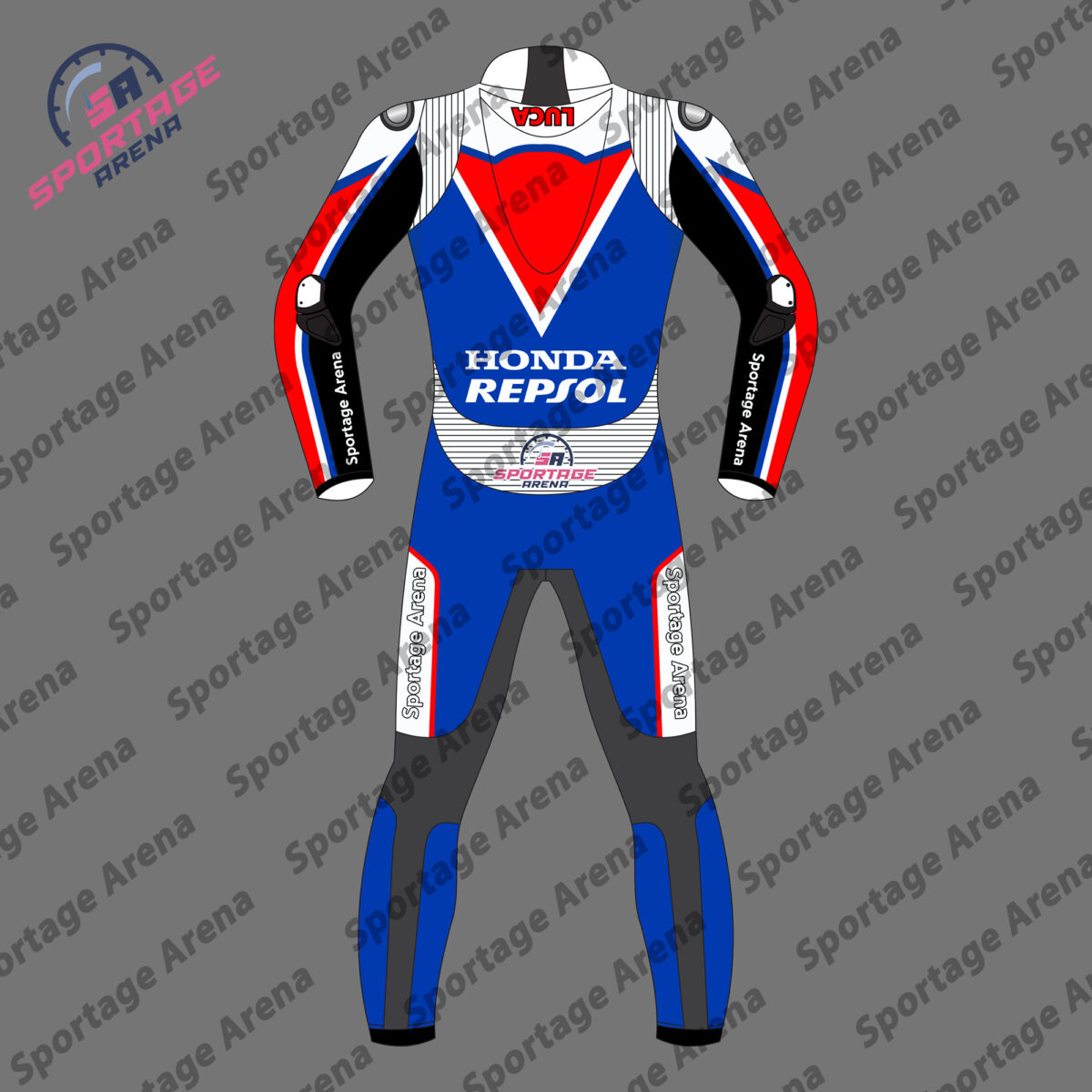 Luca Mrini British GP 2024 Motorbike Rading Suit Back