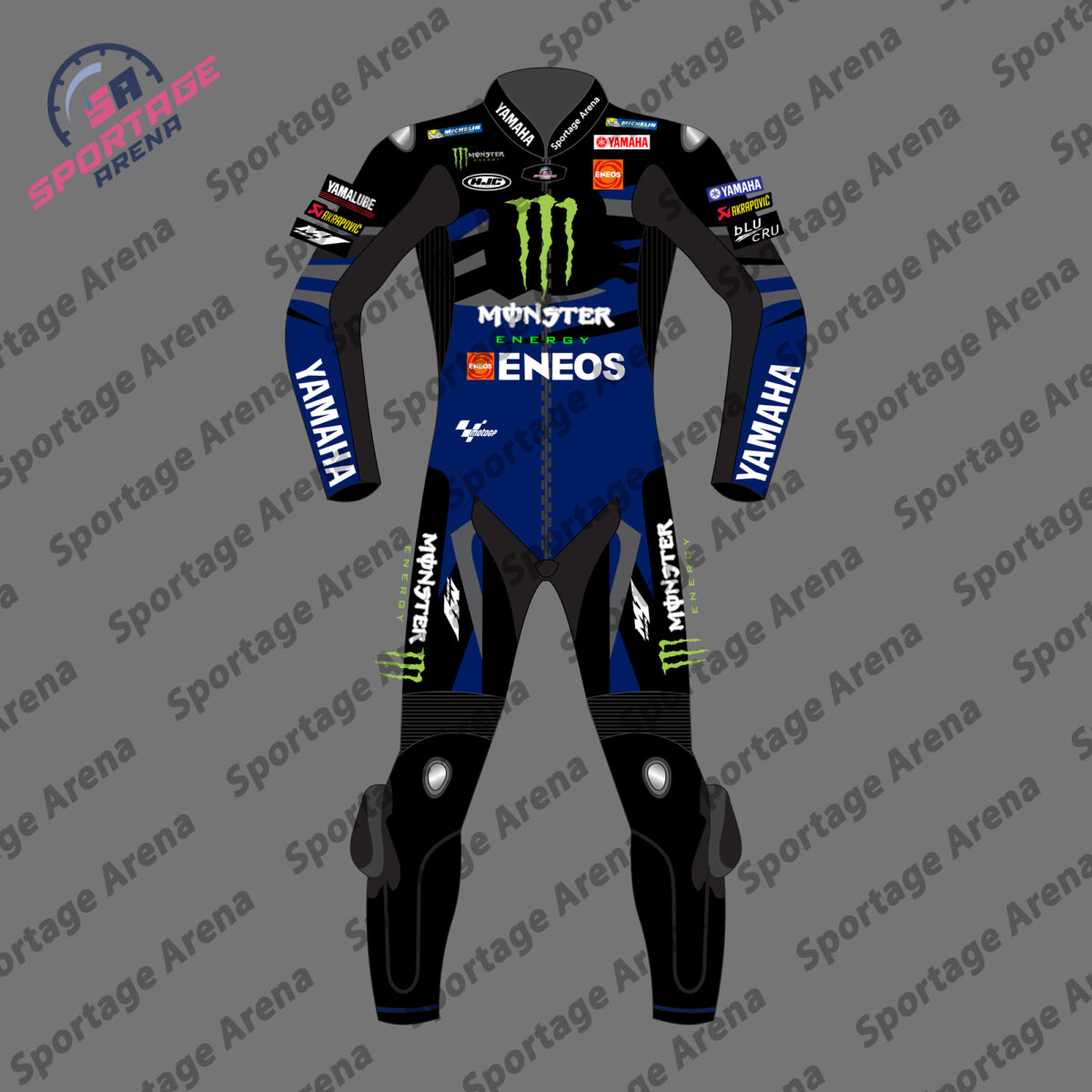 FABIO QUARTARARO YAMAHA MOTOGP 2024 MOTORBIKE LEATHER RACE SUIT FRONT