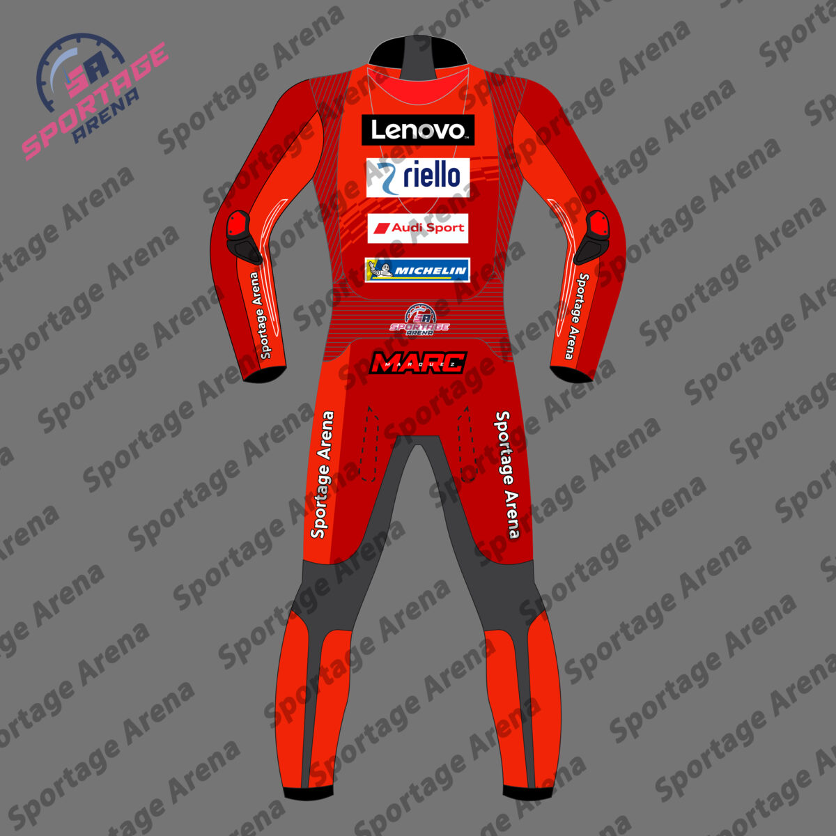 Marc Marquez Ducati MotoGP 2025 Motorcycle Race Suit Back