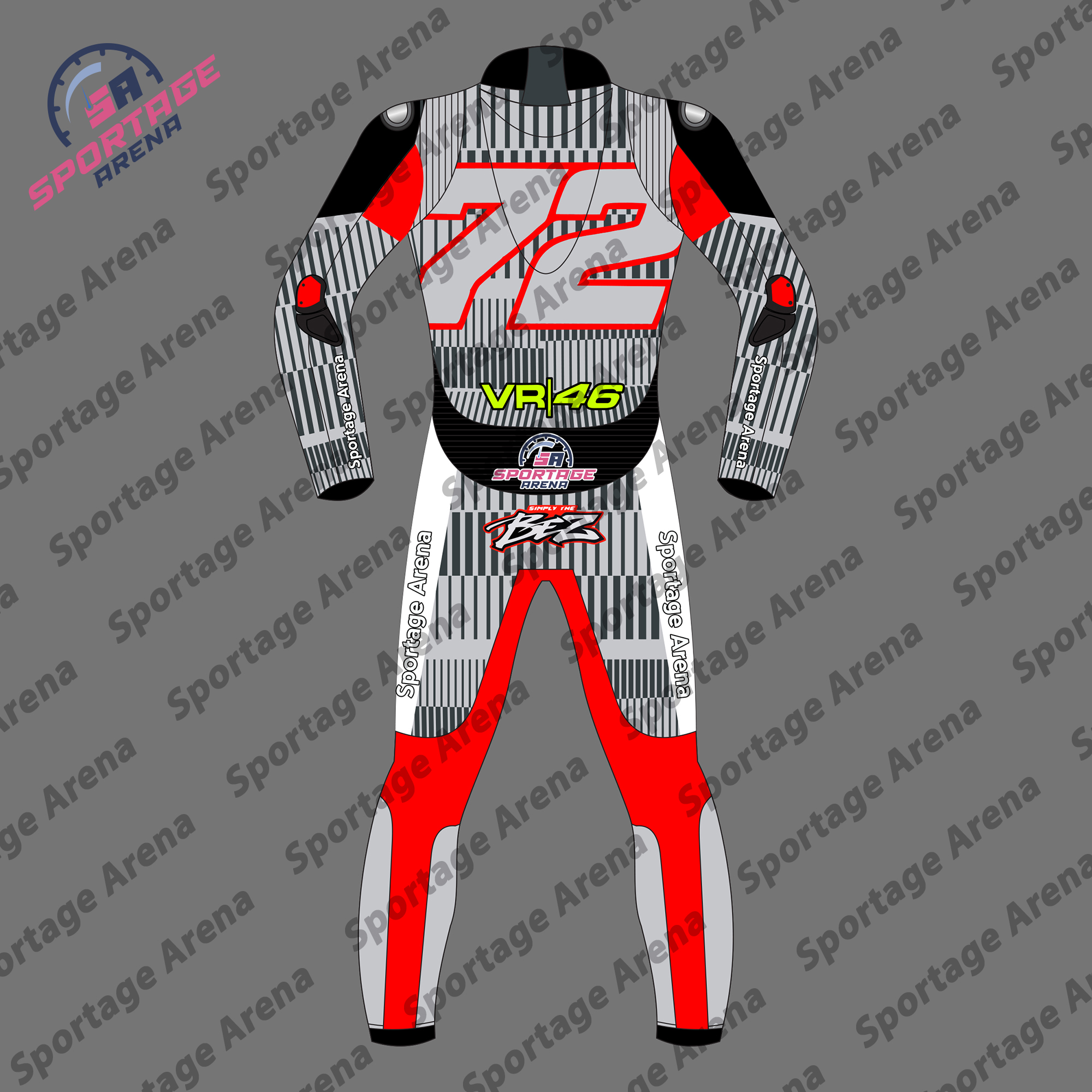 Marco Bezzecchi British GP 2024 Motorbike Leather Race Suit Back Marco Bezzecchi British GP 2024 Motorbike Leather Race Suit Back