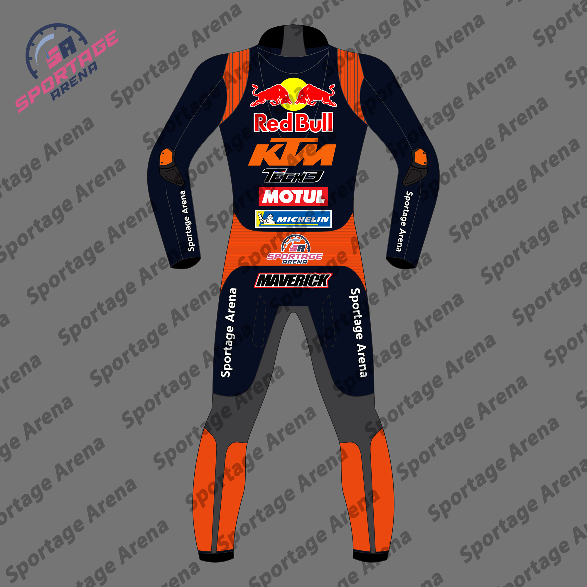 Maverick Vinales KTM 2025 Leather Motorbike Racing Suit Back Maverick Vinales KTM 2025 Leather Motorbike Racing Suit Back