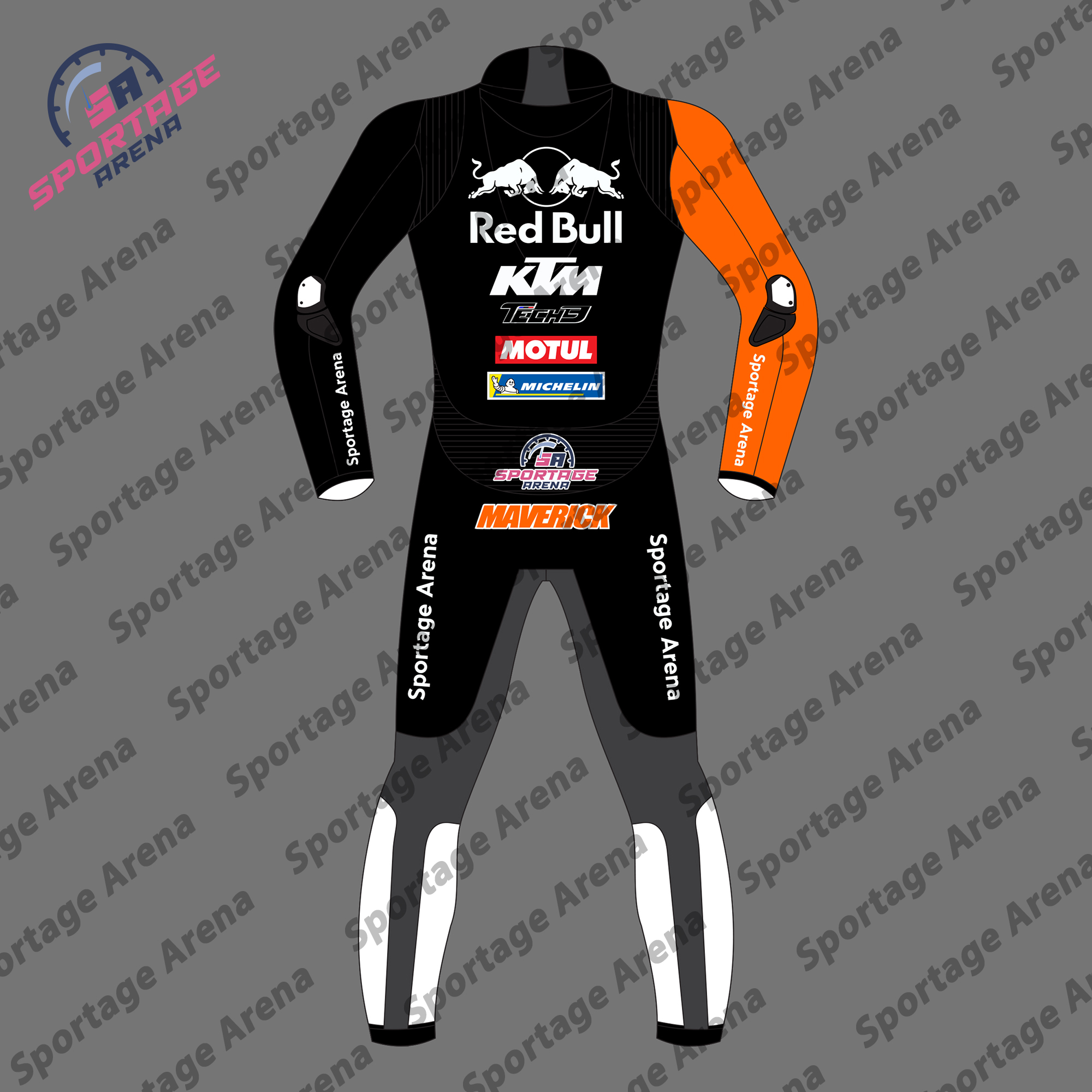 Maverick Vinales KTM 2025 Motorcycle Racing Leather Suit Back Maverick Vinales KTM 2025 Motorcycle Racing Leather Suit Back