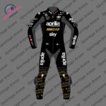 Maverick Vinales Winter Test Aprilia MotoGP 2024 Motorbike Leather Suit Front