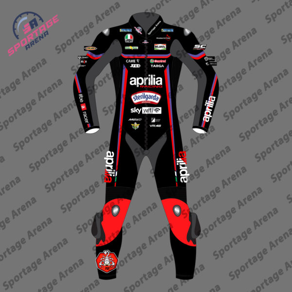 Marco Bezzecchi 72 Aprilia MotoGP 2025 Motorcycle Race Suit Front