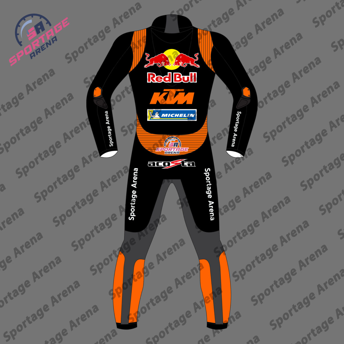 Pedro Acosta KTM Winter Test 2025 Motorcycle Leather Suit Back