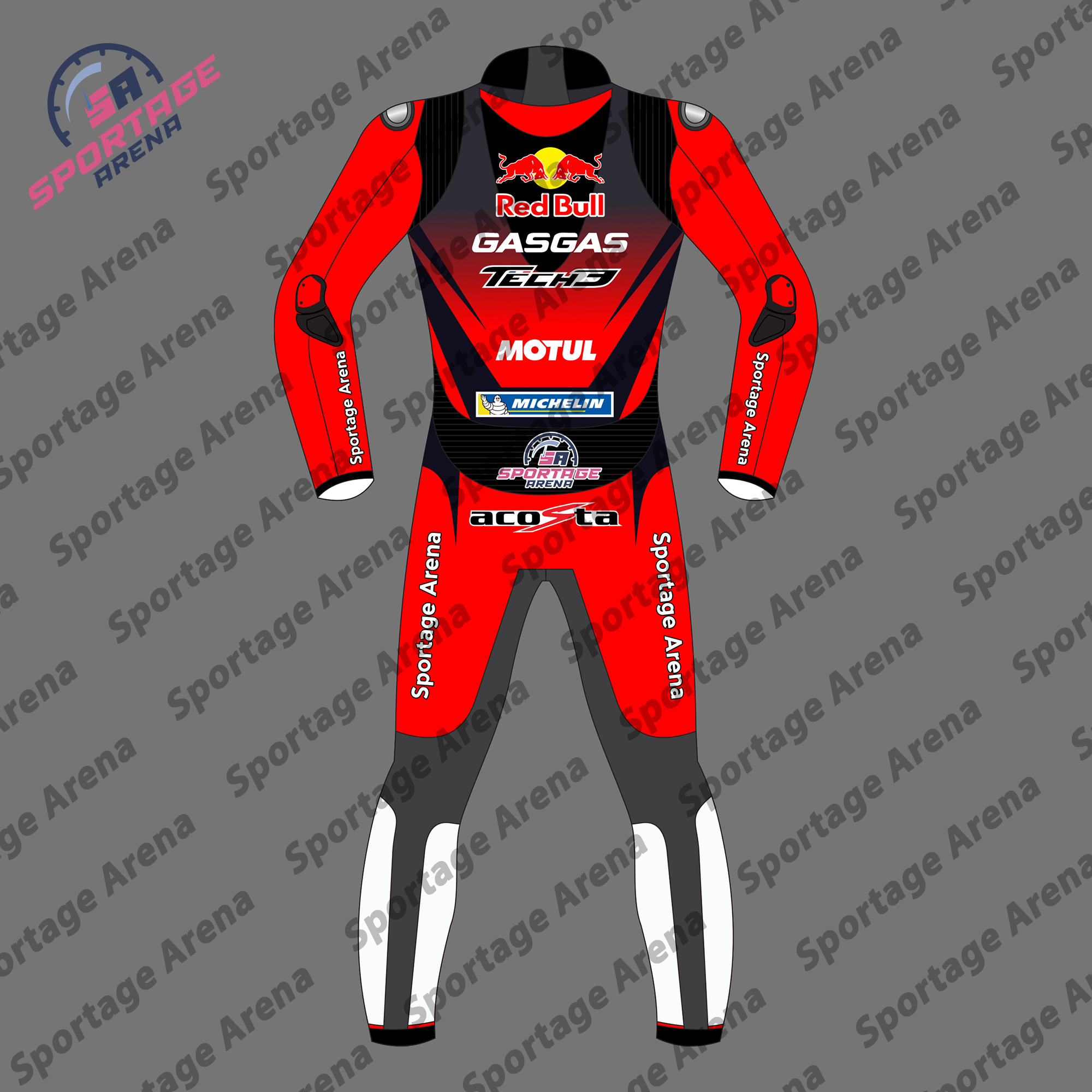 Pedro Acosta Redbull Gasgas MotoGP 2024 Motorcycle Racing Suit Back Pedro Acosta Redbull Gasgas MotoGP 2024 Motorcycle Racing Suit Back