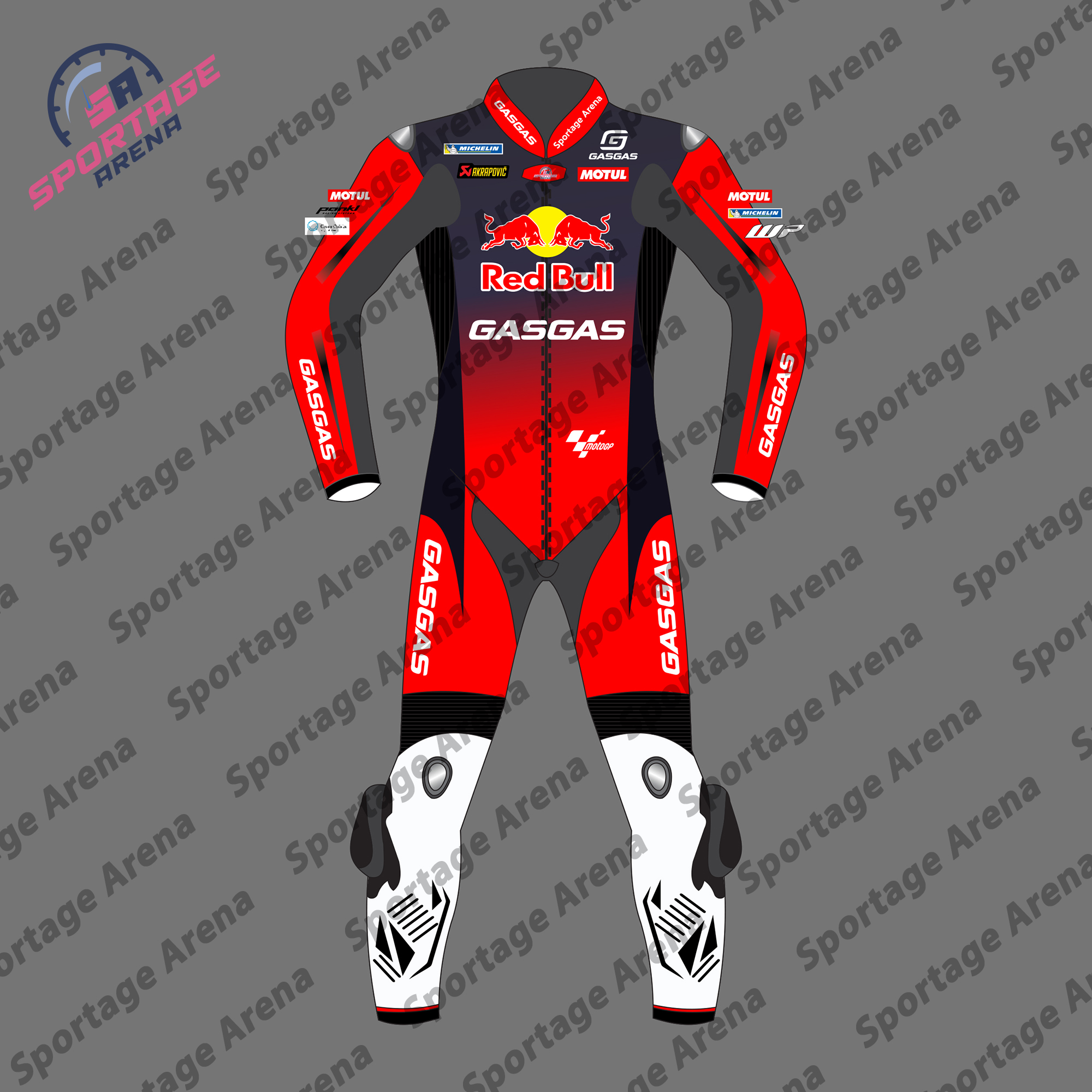 Pedro Acosta Redbull Gasgas MotoGP 2024 Motorcycle Racing Suit Front Pedro Acosta Redbull Gasgas MotoGP 2024 Motorcycle Racing Suit Front