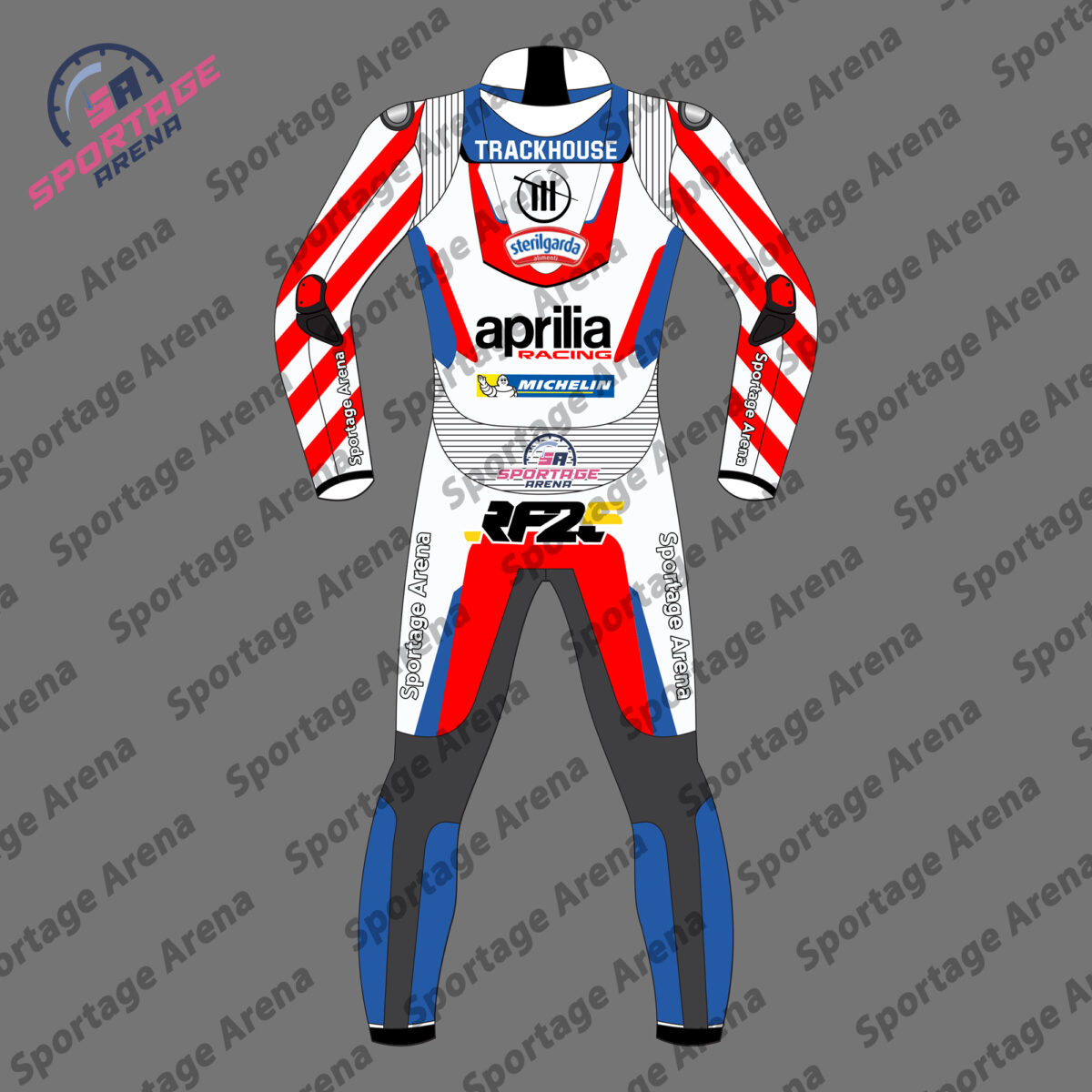 RAUL FERNANDEZ APRILIA MOTOGP 2024 MOTORBIKE LEATHER RACE SUIT BACK