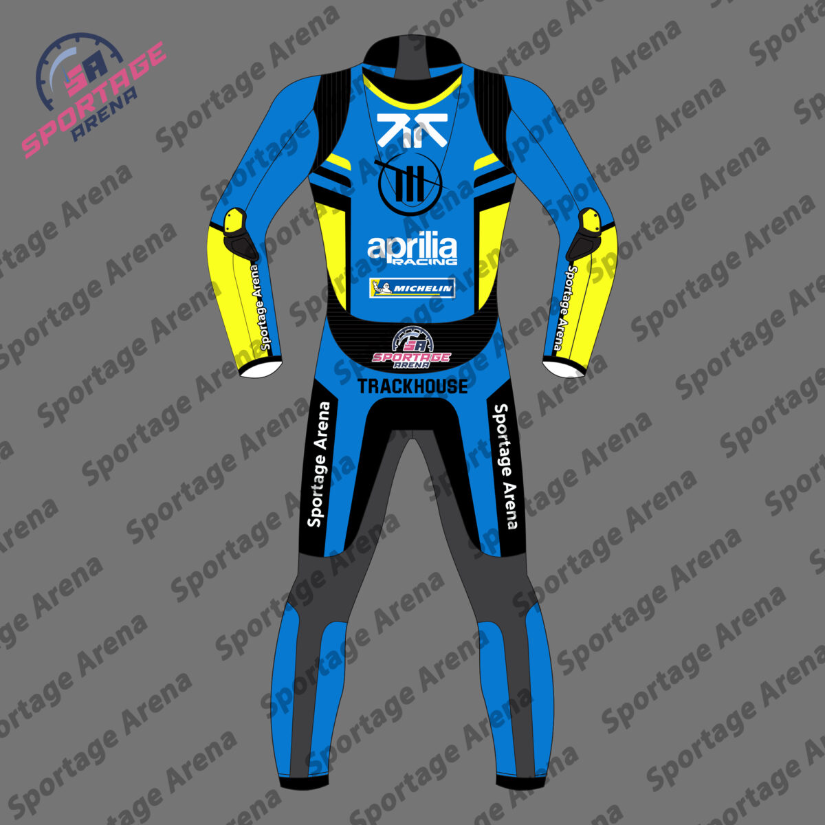 Raul Fernandez Aprilia MotoGP 2025 Motorcycle Leather Race Suit Back