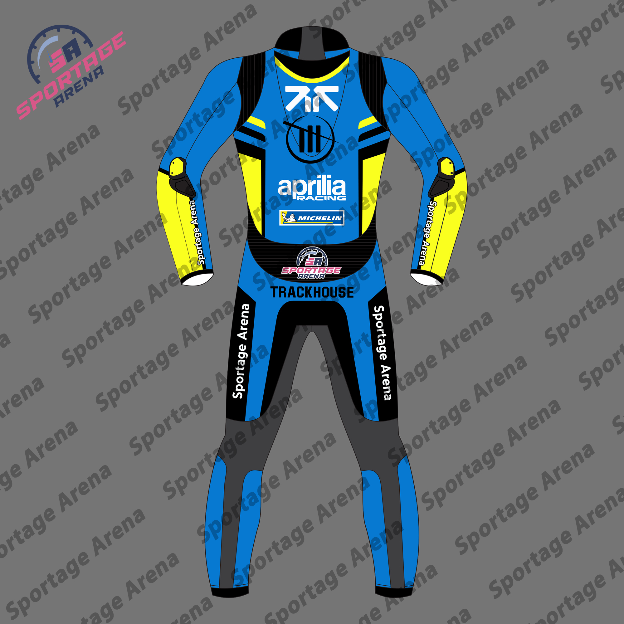 Raul Fernandez Aprilia MotoGP 2025 Motorcycle Leather Race Suit Back Raul Fernandez Aprilia MotoGP 2025 Motorcycle Leather Race Suit Back