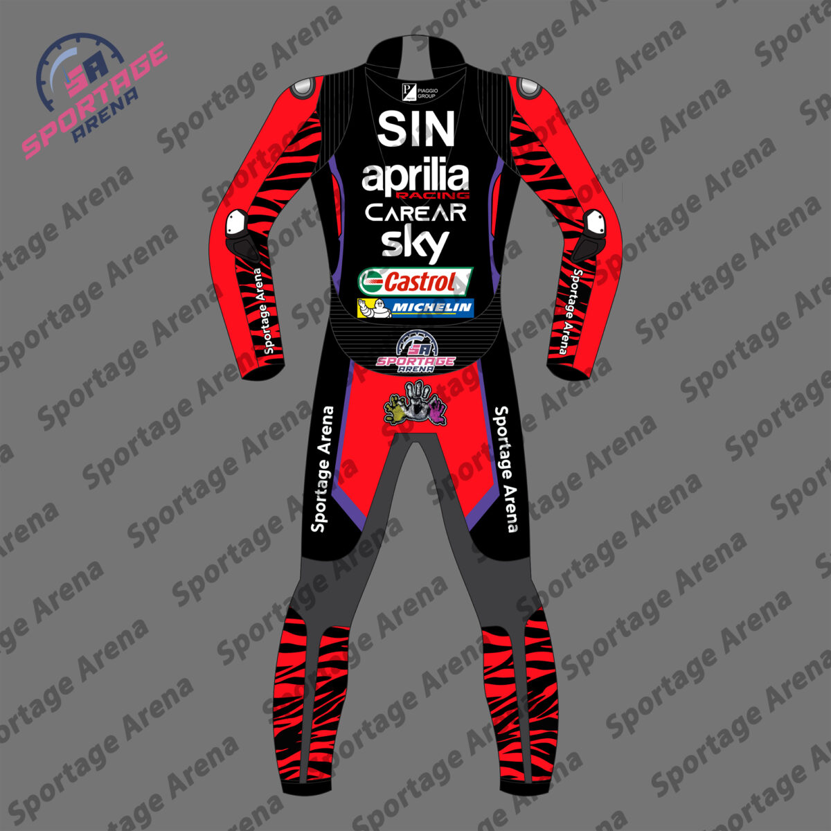 Aleix Espargaro MotoGP 2023 Aprilia Motorcycle Leather Racing Suit Back
